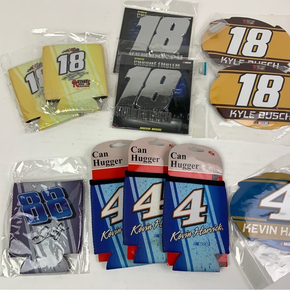 Other Nascar Lot Of 11 Koozies Emblems Kyle Busch Kevin